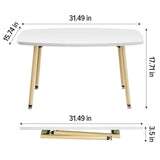 WOHOMO Folding Coffee Table White Small Coffee Tables for Living Room Portable Simple Modern Center Table for Small Spaces, No Assembly, 31.5 * 15.7 * 17.7IN, White Htp WOHOMO