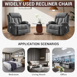 GarveeLife Rocking Recliner Chair for Nursery Glider Recliner with Cup Holder Swivel Rocker with Upholstered Deep Seat Comfy Single Sofa for Living Room Grey