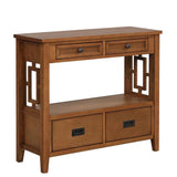 L“KeKe 36 Inch Country Farmhouse Console Table with 4 Drawers and 1 Storage Shelf Pine Wood Suitable for Entryway Entrance Living Room Bedroom L“KeKe