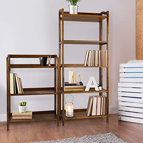 Casual Home Stratford 3-Shelf Folding Bookcase-Warm Brown Casual Home