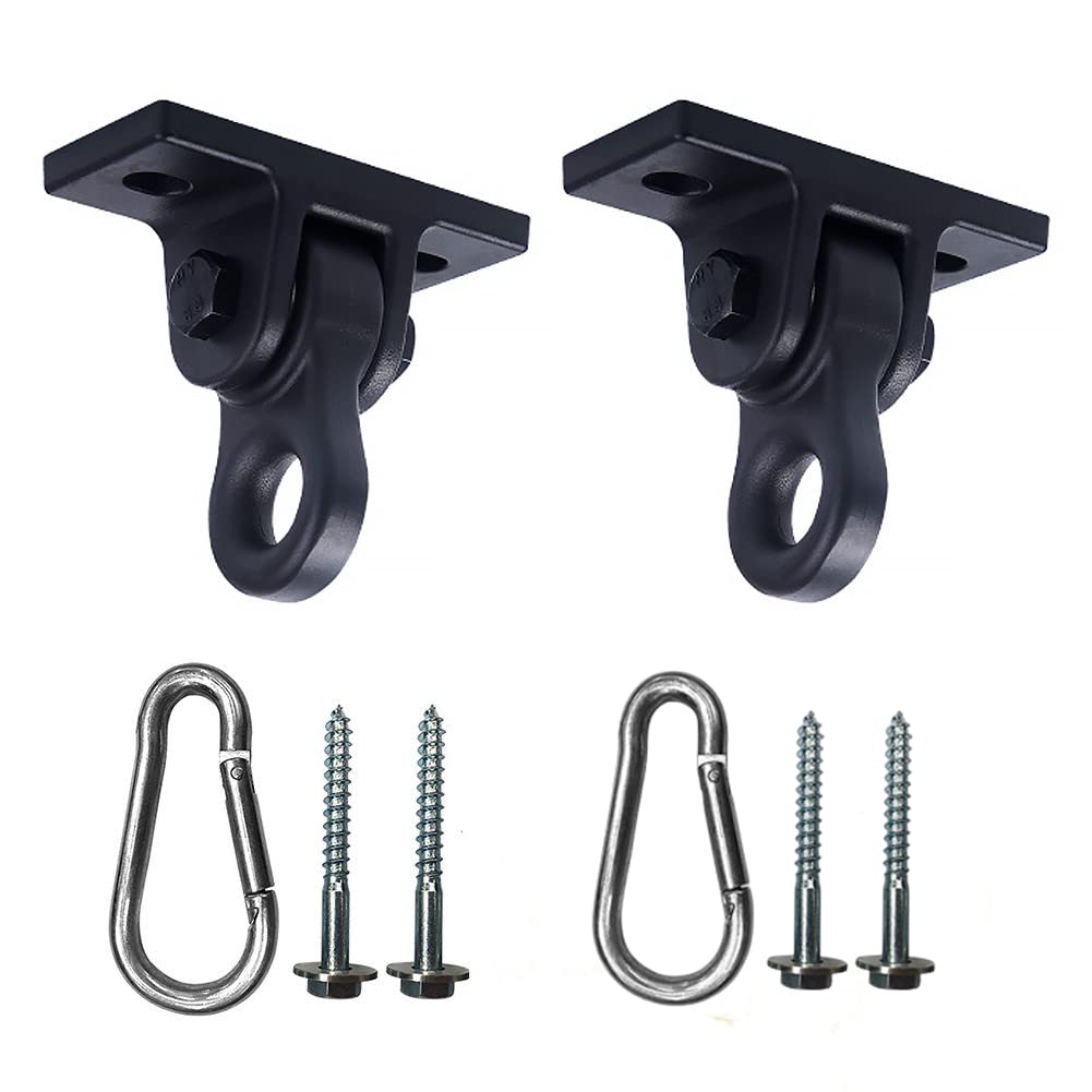 ABUSA Heavy Duty Black Swing Hangers Screws Bolts Included Over 5000 lb Capacity Playground Porch Yoga Seat Trapeze Wooden Sets Indoor Outdoor 2 Pack ABUSA