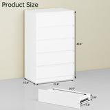 OtterOasis White Wood Dresser for Bedroom, 5 Drawer for Clothes Storage, Modern Dresser with Wide Drawers, Wide Wooden Chest Drawers for Living Room, Entryway, TV Stand OtterOasis