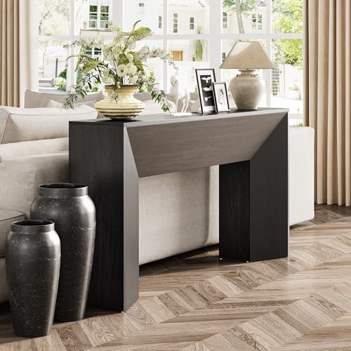 LITTLE TREE Console Table for Entryway, 63 Inches Extra Long Black Wooden Sofa Table for Living Room, Modern Hallway Foyer Table for Entrance, Easy Assembly LITTLE TREE