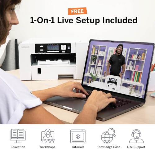 Sawgrass SG500 Sublimation Printer Starter Bundle | Anti-Clog Dye-Sublimation Printer with 20mL SubliJet UHD Inks & TruePix Paper | Purpose-Built for Sublimation | Wi-Fi Enabled | Easy Setup