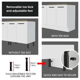 Madesa 4-Piece Garage and Utility Room Storage Cabinet Set 78 Inch with 33 Inch Base Cabinet and 31 Inch Slim Wall Cabinet Modular Storage Organization Unit - White Madesa