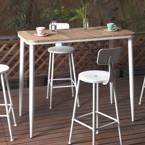 Modern Industrial 41.3-Inch Patio Table for 4-6 People - Stylish High Pub Table for Indoor & Outdoor Use