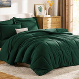 CozyLux Queen Comforter Set Emerald Green - 7 Pieces Bed in a Bag Queen, All Season Soft Bedding Sets, Oeko-Tex Certified Bed Set with Down Alternative Comforter, Sheets, Pillowcases & Pillow Shams CozyLux
