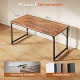 PRAISUN 47 X 24 Inch Computer Desk with Deeper Desktop, Gaming Office Writing Work Desk for Home Office, Study, Bedroom, Work from Home, Metal Frame, Rustic Brown PRAISUN