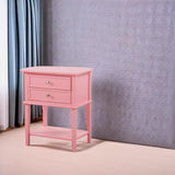 Glory Furniture Newton 2 Drawer Nightstand in Pink Glory Furniture