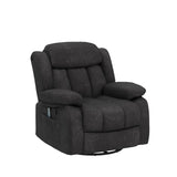 CANMOV Massage Swivel Rocker Recliner Chair with Heat and Vibration, 360 Degree Swivel Manual Recliners Antiskid Fabric Single Sofa Heavy Duty Reclining Chair for Living Room, Grey Green CANMOV