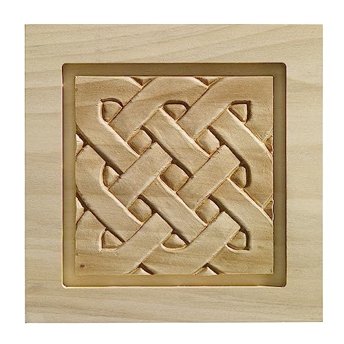 Unfinished White Hardwood Large Celtic Corner Block ORNAMENTAL
