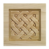 Unfinished White Hardwood Large Celtic Corner Block ORNAMENTAL
