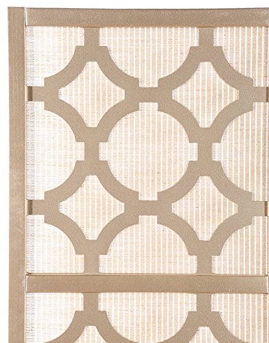 Roundhill Furniture Quarterfoil Infused Diamond Design 4-Panel Room Divider, Gold Roundhill Furniture