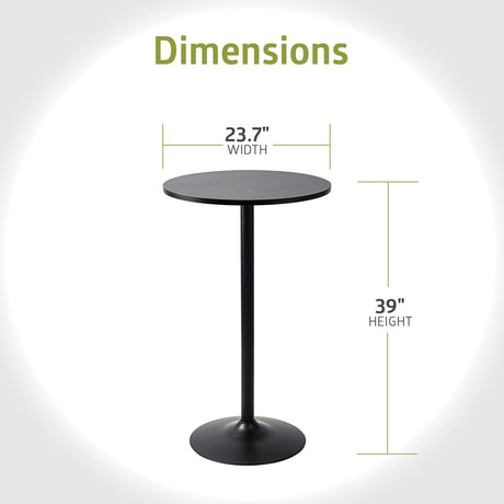 Pearington Round Bar Height Pub Table, Black, 4pk Pearington