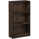 FURINNO Basic 3-Tier Bookcase Storage Shelves, Columbia Walnut FURINNO