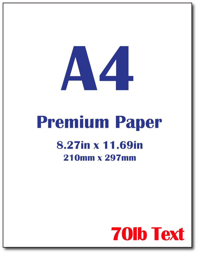 Premium A4 (8.3"x 11.7") Printer Paper - 28lb Bond / 70lb Text (105 gsm) Bright White Paper (40 Sheets) Desktop Publishing Supplies