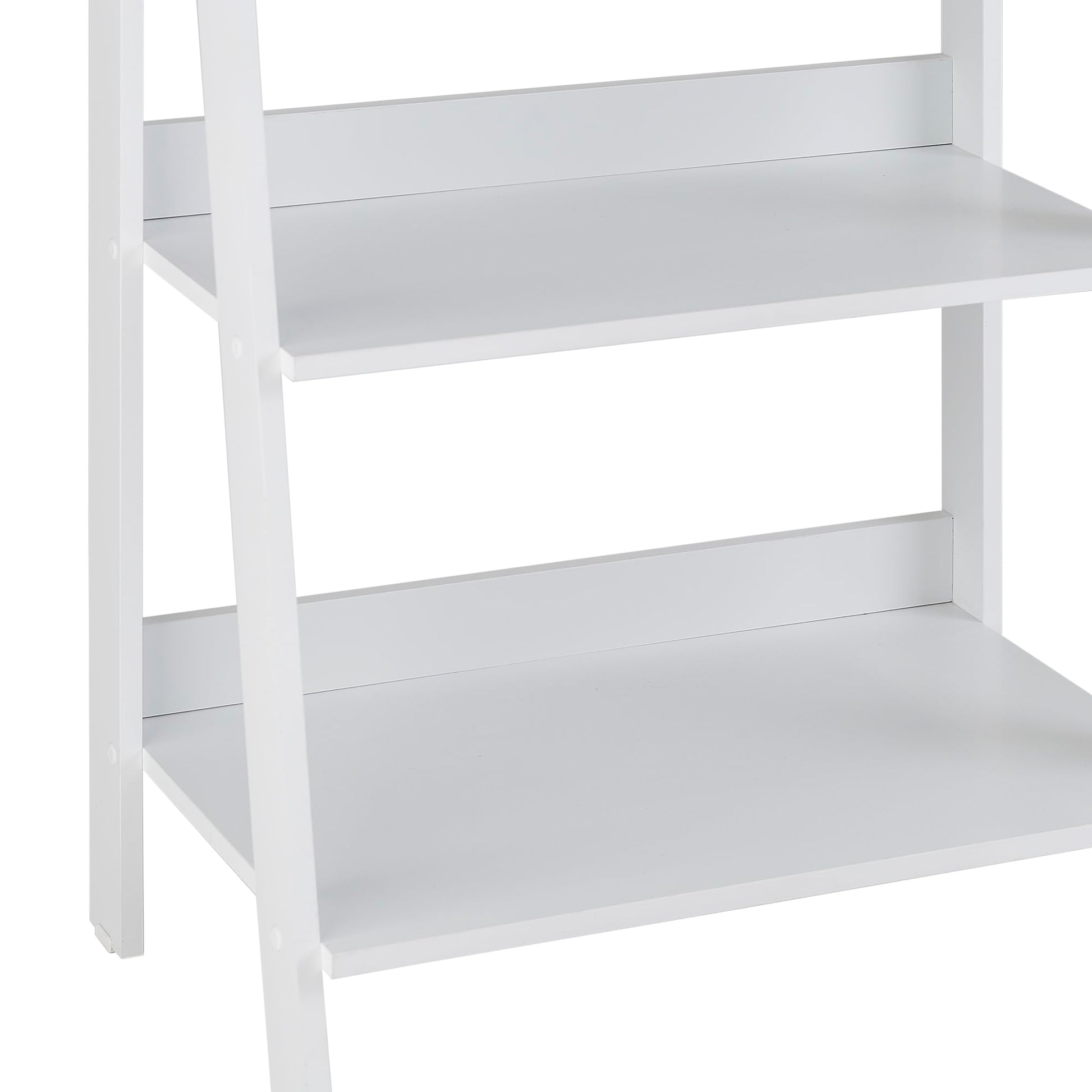 Sophisticated White 4-Shelf Ladder Bookcase by Walker Edison - WoodArtSupply