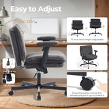 Morkprism Criss Cross Chair with Flip-Up Arms and Lockable Wheels, Plush Fabric Cross Legged Office Desk Chair,Wider 125°Tilting Adjustable Swivel Computer Chair for Home, Apartment, Bedroom,Black Morkprism