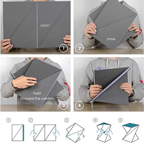 DesignNest Levit8 Portable Standing Desk Work Station Foldable Sit to Stand Laptop Riser, Easy flat to Raised surface Converter, Origami home, office Travel (Medium) DesignNest