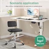 FURWOO Simple Square Office Chair with Back 360 Swivel Stool Chair with Wheels Height Adjustable Stool for Home Work Shop Task Spa Black FURWOO