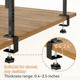 IBUYKE Clamp on Desk Shelf, 22.8” Large Desk Extender Shelves,Tool-Free Flexible Repositioning and Adjustable 2-Tier Storage Shelves for Desktop Accessories Below Desk TMZ010B IBUYKE