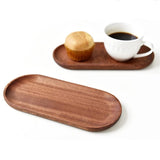Linwnil 2 Pack Solid Wood Serving Platters and Trays of Natural Wood with Edge,Rectangular Avoid Sliding and Spilling Food (Walnut Trays x 2Pack) Linwnil