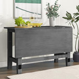 Merax Farmhouse Wood Extendable Dining Table with Drop Leaf for Small Places, Modern Freestanding Scalable Desk for Kitchen & Living Room, Gray Merax