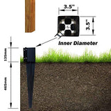 Fence Post Anchor Ground Spike Metal Black Powder Coated 24 x 4 x 4 Inches Outer Diameter (Inner Diameter 3.5 x3.5 Inches), Pack of 1 MTB SUPPLY