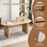 Valivestia Oval Dining Table, 70.8" Modern Wood Kitchen Table for 4-6 People with Sturdy Legs, for Dining Room Kitchen, Natural Color Valivestia