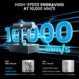 Monport 50W Pro Integrated Fiber Laser Engraver, 5.9"x5.9" Working Area, LightBurn Compatible, 3D Relief Engraving Metal Marking Machine with One-Touch Autofocus, JPT Laser Source Monport