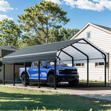 SUNLEI 12X20 FT Carport, Heavy Duty Carport Canopy with Galvanized Steel Roof and Frame, Metal Carport Upgraded Extra Large Garage for Pickup, Boat, Car and Tractors SUNLEI