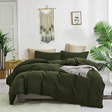 Luxlovery Dark Green Comforter Set Queen Olive Green Bedding Comforter Men Army Bedding Set Soft Breathable Blanket Quilts Minimalist Bedding for Queen Bed Luxlovery
