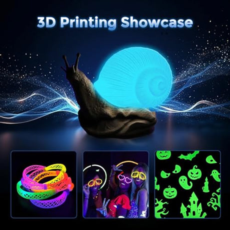 FLASHFORGE Rapid PLA Filament 1.75mm Luminous Melody, 500mm/s High Speed Printing, Glow in the Dark 3D Printer Filament 1kg Spool, Dimensional Accuracy +/- 0.02mm, Brilliant, Long-Lasting Glow FLASHFORGE