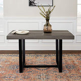 Walker Edison Andre Modern Solid Wood Dining Table, 52 Inch, Grey Walker Edison