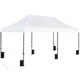 Yaheetech Heavy Duty Pop Up Canopy Tent, 10x20 Commercial Instant Shelter Tent for Wedding, Parties, Adjustable Outdoor Canopy with Wheeled Carry Bag, 6 Sandbags & 10 Stakes, White Yaheetech
