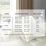 P Pothuiny 5 Pieces Satin Duvet Cover Full/Queen Size Set, Luxury Silky Like Ivory White Duvet Cover Bedding Set with Zipper Closure, 1 Duvet Cover + 4 Pillow Cases (No Comforter) P Pothuiny