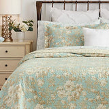 Laura Ashley Home - King Quilt Set, Cotton Reversible Bedding with Matching Shams, Bedroom Decor Ideal for All Seasons (Brompton Green, King) Laura Ashley