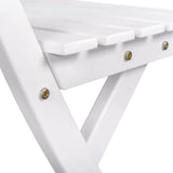 Outsunny 3 Piece Bistro Set, Wood Folding Outdoor Furniture with Table & Chairs for Backyard & Balcony, Square, White Outsunny