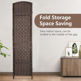 FDW Room Divider 6FT Wooden Screen Folding Privacy Screens Portable Wall Dividers for Home Office Bedroom, Dark Brown FDW