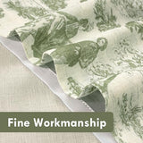 DriftAway Toile Linen Lined Valance Double Layer Thermal Room Darkening Blackout Window Curtain for Kitchen Bathroom Farmhouse French Country Vintage Printed Pattern Single 52 x 24 Inch Loden Green DriftAway