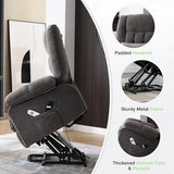 BOSMILLER Power Lift Recliner Chair with Massage and Heat for Elderly,Electric Lift Chair with USB Charging Runction and Side Pockets, Suitable for Living Rooms and bedrooms,Grey