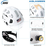 Hard Hats Construction OSHA Approved - ANSI Z89.1 Reflective Construction Worker Hat, Vented White Hard Hat with Visor for Men Women, ABS Safety Helmet for Adults,6-pt.Suspension Aolamegs