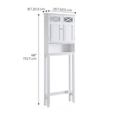 Teamson Home Dawson Wooden 2-Door Bathroom Etagere Over The Toilet Space Saver Cabinet with Interior Adjustable Shelf and Open Shelf, White with Chrome Knobs Teamson Home