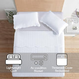 IR Imperial Rooms Twin Quilt Bedding Set Size (68” x 86”) + 1 Pillow Shams (20” x 26” + 2”) - 2 Pcs All Season Lightweight Reversible Microfiber Coverlet Embossed Quilt Bedspread (White) IR Imperial Rooms