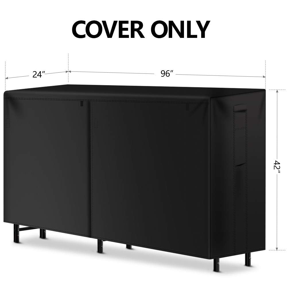 AMAGABELI GARDEN & HOME 8ft Firewood Log Rack Cover Weatherproof Outdoor Heavy Duty Waterproof 600D Oxford Fabric Fireplace Logs Holder Covering Fire Wood Storage Covers Black AMAGABELI GARDEN & HOME