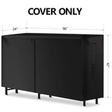 AMAGABELI GARDEN & HOME 8ft Firewood Log Rack Cover Weatherproof Outdoor Heavy Duty Waterproof 600D Oxford Fabric Fireplace Logs Holder Covering Fire Wood Storage Covers Black AMAGABELI GARDEN & HOME