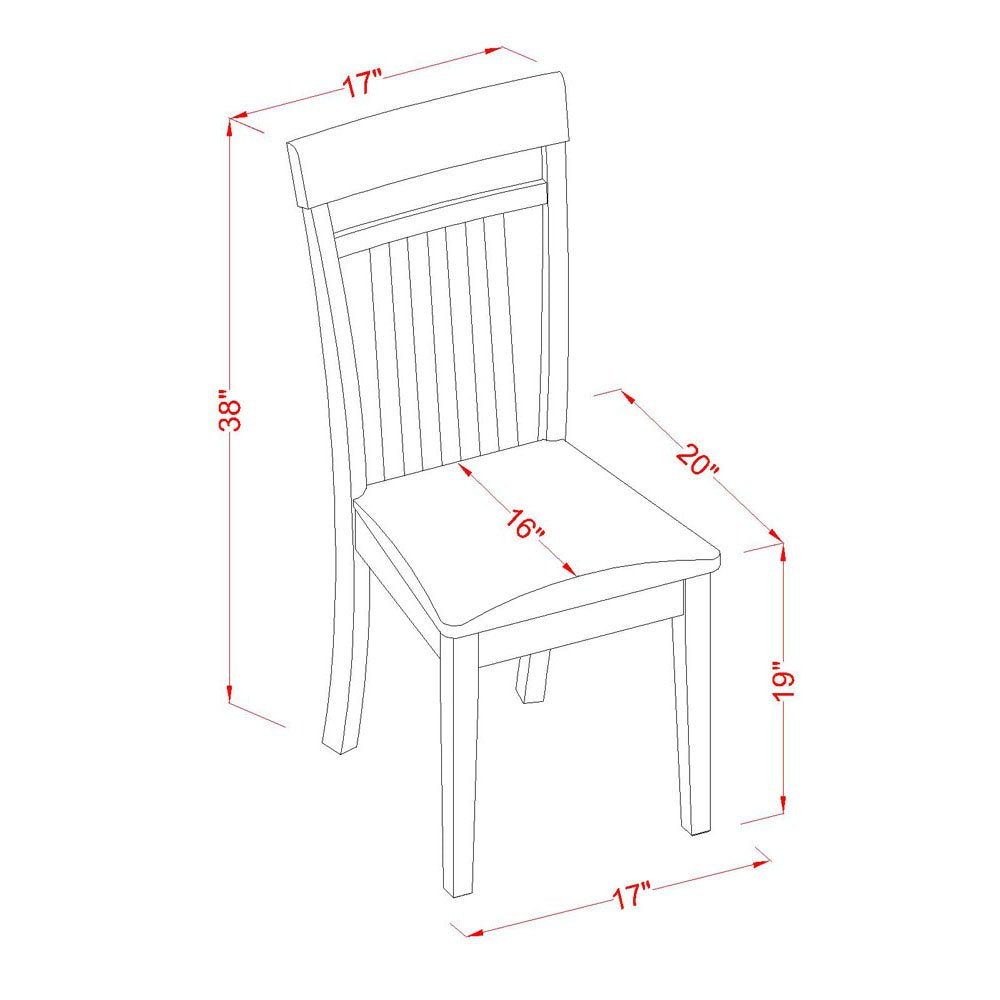 East West Furniture CAP5S-MAH-LC 5 Piece Kitchen Set Includes a Rectangle Table and 4 Faux Leather Dining Room Chairs, 36x60 Inch, Mahogany - WoodArtSupply