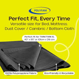 Dream Craft LLC Bed Dust Cover Twin/Twin-XL, Grey, 40" x 85", Cambric Fabric, Polypropylene, Hypoallergenic, Spot Clean Only Dream Craft LLC