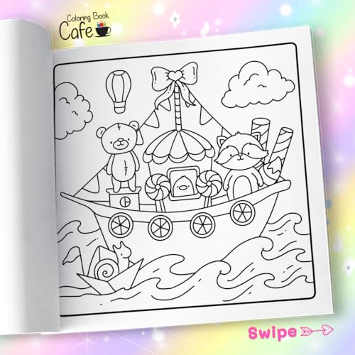 Cozy Delights: Cute Coloring Book for Adults and Teens Featuring Adorable Animal Characters, Candyland Adventures, Chocolate Mountains, and Cozy Hygge Delights! WoodArtSupply