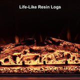 Rodalflame 33" Width Electric Fireplace Inserts with Adjustable Flame Colors, Fireplace Heater with Touch Screen & Remote Control, Recessed in Wall, 750/1500W, Timer RODALFLAME